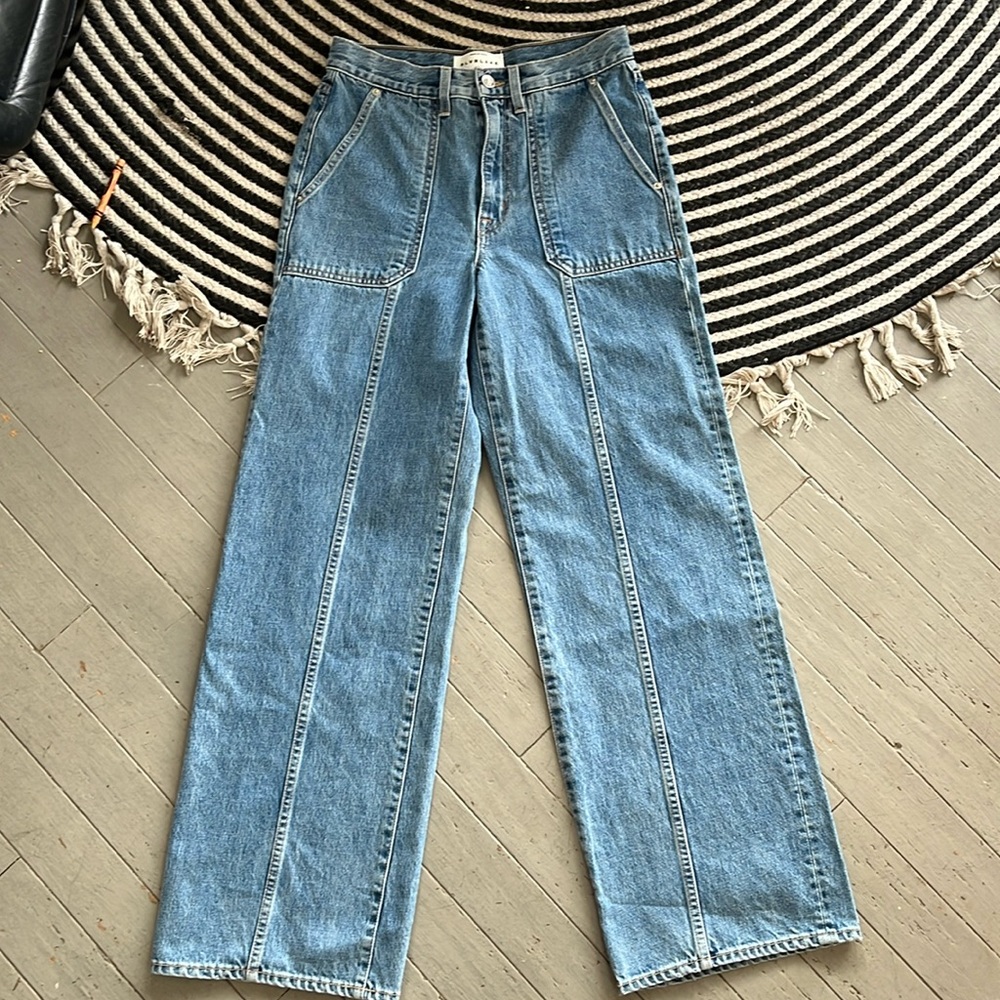Slvrlake Grace wide leg, high rise pants.
